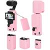 Hesupy Custodia protettiva in silicone per DJI Osmo Pocket 3, custodia morbida in pelle, protezione completa per obiettivo della fotocamera, accessori (stile B, rosa chiaro)