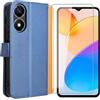 AQGG Custodia + Vetro Temperato per Honor X5 Plus wod-LX1 (6.56) Flip Custodia Pelle PU Custodia a Portafoglio Antiurto TPU - Blue