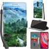 PHINIENLAND Cover per Xiaomi Redmi Note 8 Pro Case PU Pelle Custodia [Kickstand] [Chiusura magnetica] [Slot per Schede], Portafoglio Flip Custodia per Redmi Note 8 Pro,Foresta