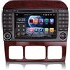 Erisin 8-Core Android 14 Bluetooth 5.0 DVD Autoradio per Mercedes Benz Classe S W220 Classe CL W215 7 pollici Supporta GPS Navigatore Wireless CarPlay Android Auto DAB+ FM Radio OBD TPMS RDS 4GB+64GB