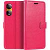 Shantime Custodia Portafoglio in Pelle PU Compatibile con ZTE Nubia Neo 2 5G Z2352N, Cover con Chiusura Magnetica, Tasche per Carte e Funzione Stand (Rosso rosa)