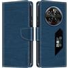 Shantime Custodia in Pelle PU a Righe Compatibile con Doogee V40 Pro, Cover Portafoglio con Chiusura Magnetica, Scomparti Carte e Funzione Stand (Blu)