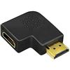 LogiLink ah0005, adattatore HDMI High Speed, 90 gradi ad angolo retto e con contatti dorati 90°, piatto Nero