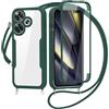FERLAN Cover per Redmi 13 4G/Redmi Note 13R 5G con Cordino, 360 Gradi Antiurto Custodia con Protezione Schermo Integrata Trasparente Rugged TPU Bumper Doppia Protettiva Cover per Redmi 13 4G - Verde