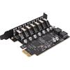 KAKAKE Scheda di espansione da PCIE a USB3.2, Ampia compatibilità Scheda di espansione PCIE a 7 Porte Facile Accesso Alimentazione Stabile per unità CD Dvd