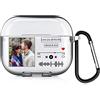 UOKIIYUA Custodia personalizzata compatibile con Apple AirPods 4 (2024), stile musicale con testo e foto personalizzati, custodia regalo personalizzata con portachiavi (trasparente)