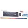 SIMPLETEK - Kit Mouse & Tastiera Nera Wireless 2.4G Layout USA | American US Keyboard QWERTY | Tastierino Numerico Mouse Ergonomico 3 Tasti Ricevitore USB