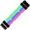 predolo Prolunga Cavo RGB Guaina Cavo PCIe Color Line Neon indirizzabile Durevole per Custodia PC, Pin Nero 24