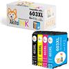NONSOLOINFORMATICA AkitaINK 4 Cartucce d'inchiostro 603 XL 603XL Multipack compatibili con Epson Expression Home XP-2100 XP-2105 XP-3100 XP-4100 Workforce WF-2810 WF-2830 WF-2850 (1 nero, 1 ciano, 1 magenta, 1 giallo)