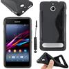 ebestStar - Cover Compatibile con Sony Xperia E1 D2104, D2004 Custodia Protezione S-Line Design Silicone Gel TPU Morbida e Sottile + Mini Penna, Nero [Apparecchio: 118 x 62.4 x 12mm, 4.0'']