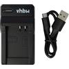 vhbw caricatore USB-C compatibile con Nikon CoolPix W300, A1000, B600, AW100, AW100s, S70 camera + cavo USB-C + LED
