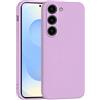 Mixroom - Cover Custodia Case per Samsung Galaxy S23 Protezione Fotocamera in Silicone TPU Morbido Opaco Bordi Piatti Colore Lilla