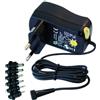 MAXTRACK Transmedia NE0,6L - Alimentatore di Rete stabilizzato con Spina Europea e DC, 600mA, 100-240 Volt, 3, 4,5, 5, 6, 7,5, 9, 12 V