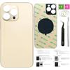 ZMVDJZ 14 Pro Max - Cover posteriore di ricambio per iPhone 14pro Max, in vetro (oro, 16,7 cm), con nastro preinstallato + istruzioni per l'installazione + strumenti di riparazione (oro)