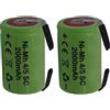 ANFEL 2 X Batteria ricaricabile NiMh 4/5 SC 1,2V 2000mAh 22x33mm subC a saldare linguette per pacchi batteria (2 PEZZI)