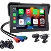 DRATSZTECH Aggiornamento 7 pollici moto Carplay GPS navigazione senza fili CarPlay/Android Auto per moto GPS Bluetooth CarPlay navigatore (Player+DVR)