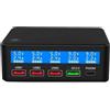 EDEDE Caricatore Multiplo, usb veloce QC PD da 65 W Stazione di ricarica intelligente a 5 porte Hub Adattatore di ricarica rapida Caricatore USB C Caricabatterie da tavolo con display