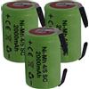 ANFEL 3 X Batteria ricaricabile NiMh 4/5 SC 1,2V 2000mAh 22x33mm subC a saldare linguette per pacchi batteria (3 PEZZI)