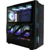 LC-Power Gaming Case Gaming 900B Lumaxx Gloom - ATX Midi Tower con pannello frontale in rete, 12 ventole, 3 slot PCI verticali, fino a 6 dischi, pannello I/O con USB-A e tasto di scelta colore