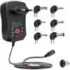 Asyduey Alimentatore Switching Alimentatore con Porta USB 6 Spine 3V 4.5V 5V 6V 7.5V 9V 12V 2A/2.5A Spina EU