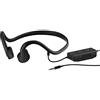 DESAV Cuffie a conduzione ossea cablata (3,5 mm), cuffie sportive a orecchio aperto, con microfono impermeabile IP8, a prova di sudore e riduzione del rumore, per corsa, fitness, nero