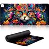 LJSPTU Tappetino per mouse da gioco, colorato, motivo gatto scarabocchiare, grande, unico, riscaldato, per mouse e tastiera, XL (80 x 33 x 0,3 cm) con 3 livelli di riscaldamento, per giocatori, ufficio,