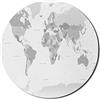 Ambesonne Tappetino per mouse grigio per computer, mappa dettagliata del mondo con tutti i paesi, capitali principali, continenti della Terra, universo, rotondo, antiscivolo, in gomma spessa, moderno