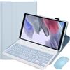 TSATAULE Custodia con Tastiera per Samsung Galaxy Tab A7 Lite 8.7 Pollici 2021 SM-T220/T225/T227, Tastiera Bluetooth Staccabile, Portapenne, Mouse per Tablet,Blu