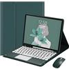 JZ Combo Magnetic Touch Tastiera Caso per iPad 9.7 inch (5th 2017 / 6th 2018) / iPad Pro 9.7 inch 2016 / iPad Air 2th 2014 Case con copertura tastiera e mouse (Penna non inclusa)- Dark Green