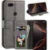UOGNADGD Custodia in Pelle a Libretto Compatibile con Oneplus 5T Portafoglio con Slot per Carte, Chiusura Magnetica, RFID Antiurto (Grigio)