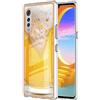 BLOTECH Caso per LG Velvet 4G 5G TPU frame + PC duro Custodia Protettiva Copertura for LG Velvet 4G 5G Custodia Cover Case Trasparente Crystal Clear con Cinturino per LG Velvet 4G 5G caso,beer