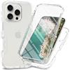 RonRun Cover Iphone 16Pro Transparent Case con Protezione per Schermo Incorporata, Trasparente AntiGraffio Antiurto Doppia Protettiva Custodia per Iphone 16Pro - Transparent