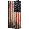 Mixroom - Custodia Cover Case a Libro per iPhone 11 con Stand in Ecopelle Chiusura Magnetica Portafoglio Parte Interna in TPU Morbida Fantasia Bandiera Usa Vintage Su Legno M534
