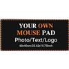 QIHENGPLUS Personalizzato Foto Mouse Pad, personalizzato bordi cuciti grande scrivania Mat con la vostra immagine e testo, creativo Logo Regali 60x40 cm