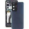 Audiosystem Scocca Cover Back Copri Batteria posteriore Per SAMSUNG GALAXY S21 Ultra SM-G998 G998B 5G G998F G998B/DS Con Vetro Fotocamera Ricambio Sostituzione Riparazione Blu Scuro Blue