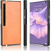 Jiajihua Custodia Compatibile con Huawei Mate Xs 2,Compatibile con Huawei Mate Xs2 PAL-AL00 PAL-LX9 [Struttura in pelle PU][PU+PC+TPU] 3 in 1 Copertura per fotocamera Brown