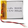 Liter energy battery Batteria 302530 LiPo 3.7V 300mAh 1.11Wh 1S 5C Liter Energy Battery per l'elettronica Ricaricabile Telefono Portatile Smartwatch Orologio GPS - Non adatto per Radiocomando 32x25x4mm (300mAh|302530)