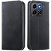 MOJIA Cover per Honor X6b 4G, Custodia Folio Portafoglio in Pelle PU [Chiusura Magnetica], Case a Libro con Guscio Interno in TPU, Supporto per Carte.. Nero