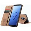 WenBaby CaseMe Cover per Samsung Galaxy S9 Plus, Magnetica Cover a Libro con Slot per Schede, Custodia in PU Pelle Portafoglio per Samsung Galaxy S9 Plus, Marrone