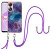 SNCLET Cover con Cordino per Oppo A78 5G Custodia con Collana Staccabile Regolabile Antiurto TPU Edges PC Back Anti Scratch Custodia Marmo Protettiva Case per Oppo A58 5G,Oppo A78 5G,Marmo Blu Viola