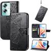 JIUNINE Cover per OPPO A79 5G / OnePlus Nord N30 SE 5G, Custodia Interno TPU Antiurto Portafoglio con Disegni di Farfalla [Carta Fessura] [Supporto Stand] Cover Libro in PU Pelle, Nero