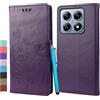 Klapber Custodia per Xiaomi 14T Custodia in Pelle per Xiaomi 14T Cover Portafoglio con Slot per Schede Morbida Gomma Silicone Cover per Xiaomi 14T, Viola