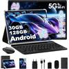 Dghrti Tablet Android 15, 10 Pollici,30GB RAM 128GB ROM TF 2TB,8000mAh,WiFi 5G/GPS/BT 5.0/Gmini AI, Widevine L1, Face ID, Corpo in Metallo - Completo di Tastiera, Mouse e Custodia Protettiva (Nero)