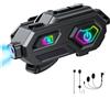 BestYiJo Cuffie Bluetooth per casco da moto con registrazione video HD 1080p, citofono, FM, impermeabilità IPX6 e illuminazione
