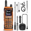 Generico Walkie-talkie UV-17 per esterni, autoguidato, civile, ad alta potenza, a lunga distanza, portatile, FM, LED, ampio schermo a colori, radio FM UV a doppio segmento con torcia elettrica a luce forte,