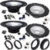EvoTuning Kit 8 Casse Altoparlanti per VW Golf V Mk5 dal 2003 al 2008 Anteriori e Posteriori compatibile con Alpine Sxe-1750S 4 Wooter 4 Tweeter + Set 4 Anelli Adattatori 4 Cavi (no plug and play)