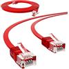 hb-digital 2m cavo di rete LAN Flat Patch Cable con spina RJ45 in rame professionale sottile e flessibile per Gigabit Ethernet compatibile con PC Router Switch Modem TV Console di gioco,rosso