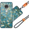 JEZSTHAI Cover Compatibile con Motorola Moto G7 Plus Custodia in Silicone TPU Morbido con Cordino/Laccio Tracolla Cellulare,Antiurto AntiGraffio Protettiva Bumper Case con Disegno Motivi,Cover*A10