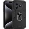 Jiajihua Compatibile con Itel S24 Caso,Compatibile con Itel S24 4G S667LN Supporto magnetico per auto [PC+TPU] 2 in 1 Black