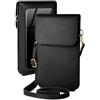 moex Custodia a tracolla per Apple iPhone 14 - Piccola borsa con scomparto per cellulare e finestra di visualizzazione, 2 scomparti aggiuntivi - Borsa a tracolla da donna, nero onice